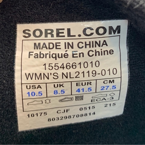 Sorel Toronto Boots Womens 10.5 Black Suede Leather Waterproof Casual NL2119 - Picture 8 of 9